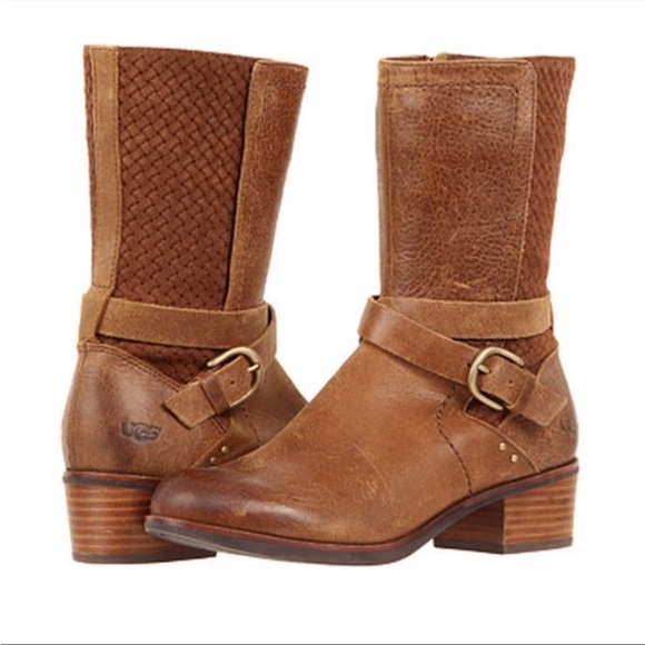 UGG Lula Mae Leather Boots Size 6.5 - Picture 1 of 9